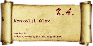 Konkolyi Alex névjegykártya